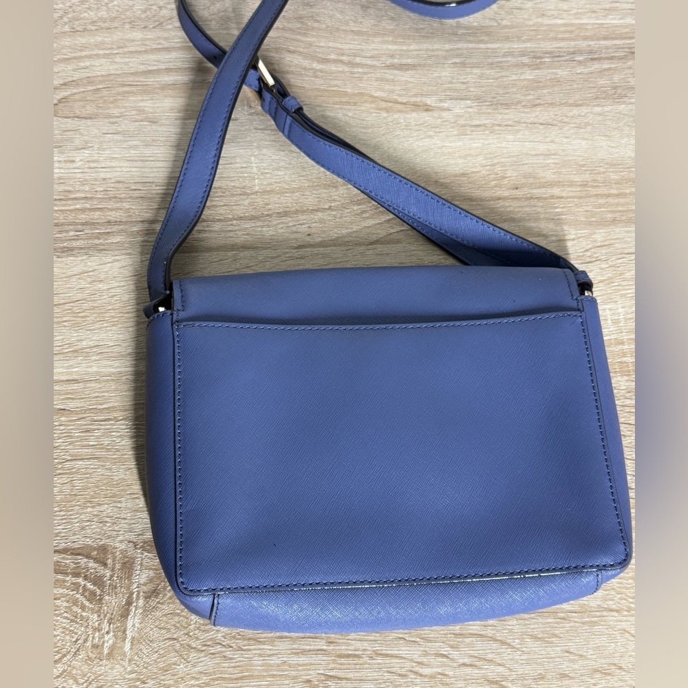 Kate Spade New York Blue Leather Crossbody Bag Adjustable Strap Purse - Picture 3 of 16
